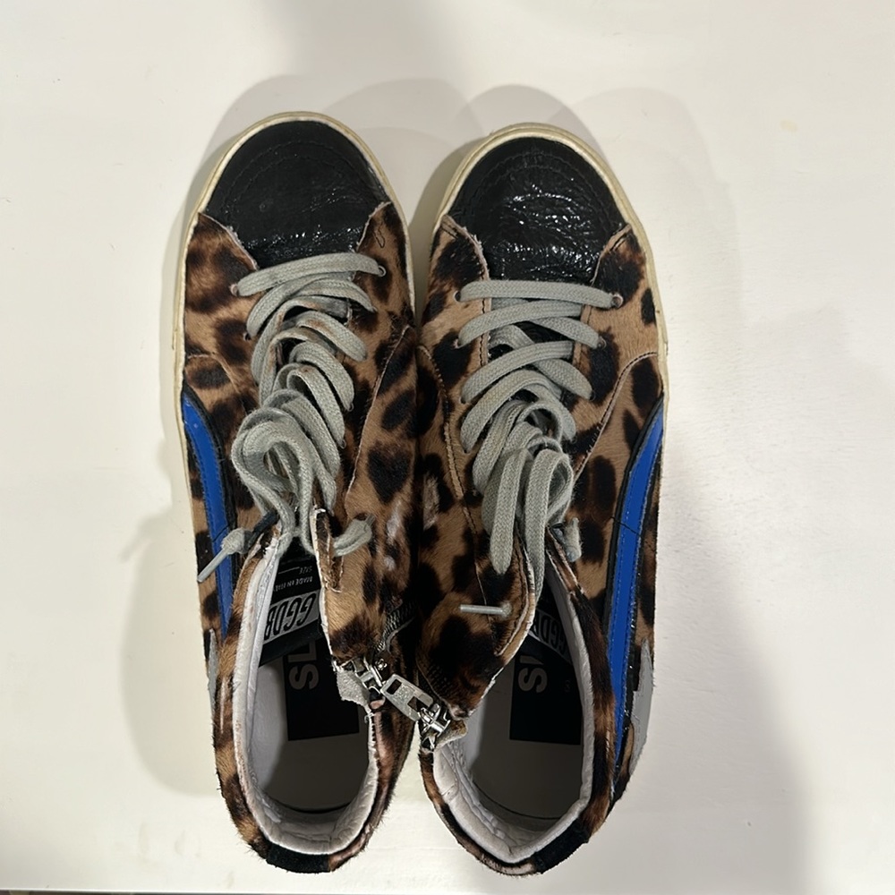 Golden Goose pony style calfskin leopard fur Slide sz 40 - Picture 8 of 8